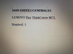 Photo détaillant le don 5 Unités centrales
