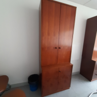 Photo détaillant le don Bibliothèque et son armoire couleur bois clair (non reliées)