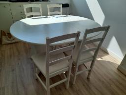 Photo détaillant le don TABLE OVALE + 4 CHAISES