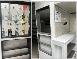 Photo détaillant le don Lot rangements accessoires boutiques - stratifié blanc / Corian Blanc / Béton ciré