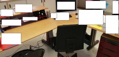 Photo détaillant le don Bureau d'angle 300 x 200 – état d'usage