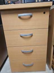 Photo détaillant le don Caisson bois 4 tiroirs sur pied